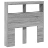Armoire tête de lit avec LED sonoma gris 100x17x102 cm 