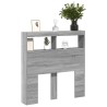 Armoire tête de lit avec LED sonoma gris 100x17x102 cm 