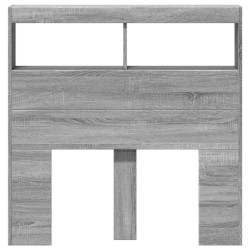 Armoire tête de lit avec LED sonoma gris 100x17x102 cm 