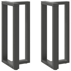 Pieds de table de bar en T, 2 pièces, anthracite, 50 x 35 x (90-91) cm, acier 