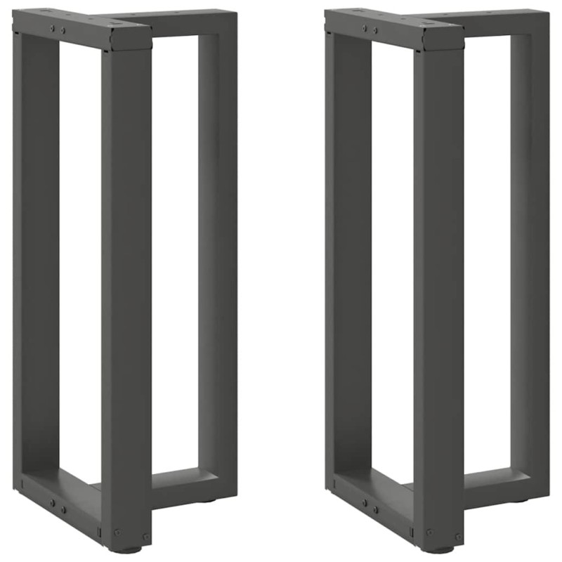 Pieds de table de bar en T, 2 pièces, anthracite, 50 x 35 x (90-91) cm, acier 