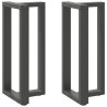 Pieds de table de bar en T, 2 pièces, anthracite, 50 x 35 x (90-91) cm, acier 