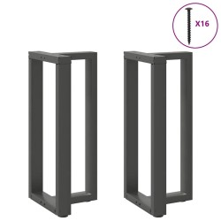 Pieds de table de bar en T, 2 pièces, anthracite, 50 x 35 x (90-91) cm, acier 