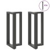 Pieds de table de bar en T, 2 pièces, anthracite, 50 x 35 x (90-91) cm, acier 