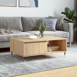 Table basse chêne sonoma 90x60x35 cm bois d'ingénierie 