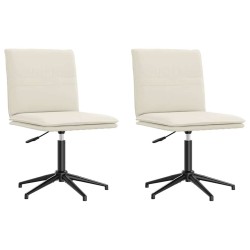 Chaises à manger lot de 2 Crème Velours 