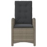Chaise inclinable de jardin avec coussins gris résine tressée 