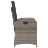 Chaise inclinable de jardin avec coussins gris résine tressée 