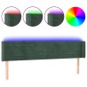 Tête de lit à LED Vert foncé 203x16x78/88 cm Velours 
