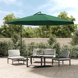 Parasol de jardin en porte-à-faux 3,5 m vert 