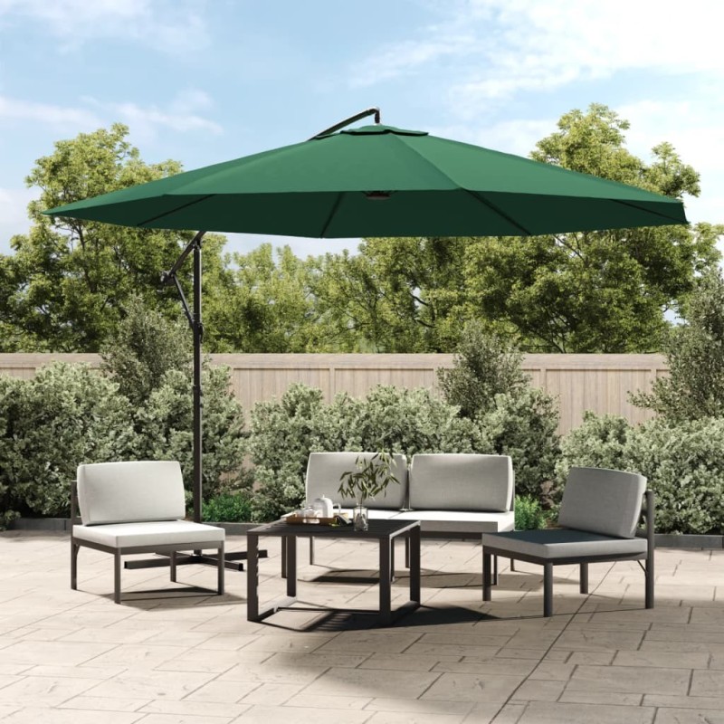 Parasol de jardin en porte-à-faux 3,5 m vert Parasol de jardin en porte-à-faux 3,5 m vert