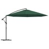 Parasol de jardin en porte-à-faux 3,5 m vert 