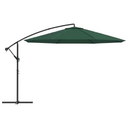 Parasol de jardin en porte-à-faux 3,5 m vert 