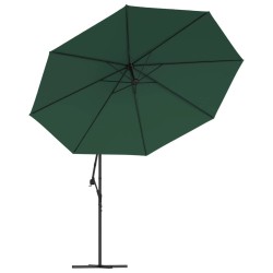 Parasol de jardin en porte-à-faux 3,5 m vert 