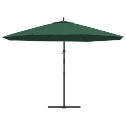 Parasol de jardin en porte-à-faux 3,5 m vert 