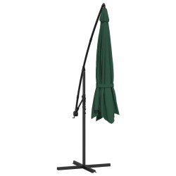 Parasol de jardin en porte-à-faux 3,5 m vert 