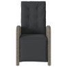 Chaise inclinable de jardin et repose-pied gris résine tressée 