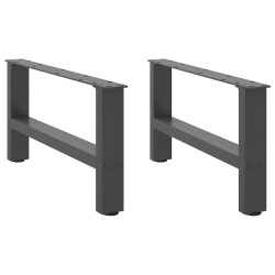 Pieds de table basse Anthracite 2 pièces 70 x (30-31) cm Acier 
