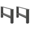 Pieds de table basse Anthracite 2 pièces 70 x (30-31) cm Acier 