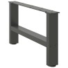 Pieds de table basse Anthracite 2 pièces 70 x (30-31) cm Acier 
