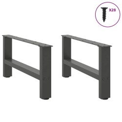 Pieds de table basse Anthracite 2 pièces 70 x (30-31) cm Acier 