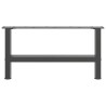 Pieds de table basse Anthracite 2 pièces 70 x (30-31) cm Acier 