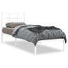Cadre de lit métal sans matelas avec tête de lit blanc 80x200cm 