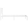 Cadre de lit métal sans matelas avec tête de lit blanc 80x200cm 