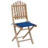 Chaises pliables de jardin lot de 2 avec coussins Bambou 