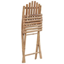 Chaises pliables de jardin lot de 2 avec coussins Bambou 