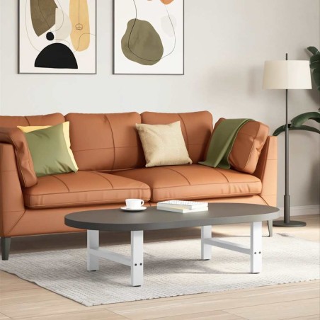 Pieds de table basse Blanc 2 pièces 70 x (30-31) cm Acier 