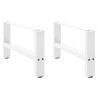 Pieds de table basse Blanc 2 pièces 70 x (30-31) cm Acier 