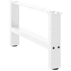 Pieds de table basse Blanc 2 pièces 70 x (30-31) cm Acier 