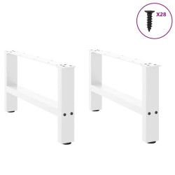 Pieds de table basse Blanc 2 pièces 70 x (30-31) cm Acier 