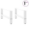 Pieds de table basse Blanc 2 pièces 70 x (30-31) cm Acier 