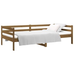 Lit de jour sans matelas marron miel 90x190 cm bois pin massif 