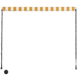 Auvent rétractable avec LED 300x150 cm Jaune et blanc 