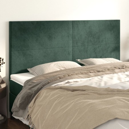 Têtes de lit 4 pcs Vert foncé 80x5x78/88 cm Velours 