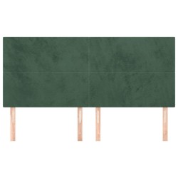 Têtes de lit 4 pcs Vert foncé 80x5x78/88 cm Velours 