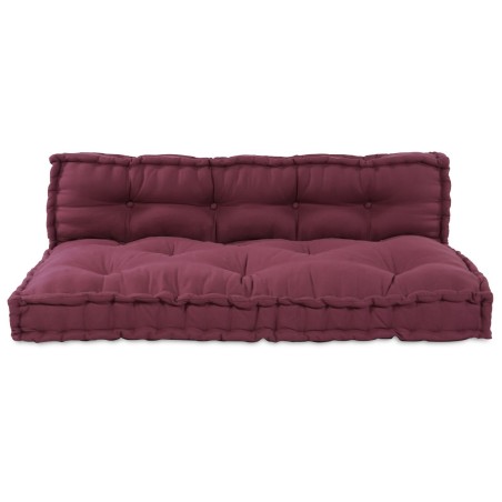 Coussin de canapé paletteavec support lombaire en tissu rouge 