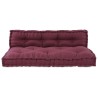 Coussin de canapé paletteavec support lombaire en tissu rouge 