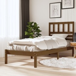 Cadre de lit sans matelas marron miel pin massif 100x200 cm 