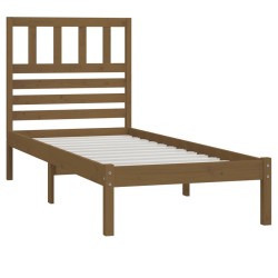 Cadre de lit sans matelas marron miel pin massif 100x200 cm 