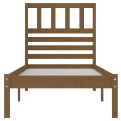 Cadre de lit sans matelas marron miel pin massif 100x200 cm 