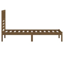 Cadre de lit sans matelas marron miel pin massif 100x200 cm 