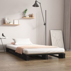 Lit de palette sans matelas noir bois massif 