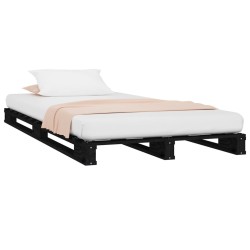 Lit de palette sans matelas noir bois massif 