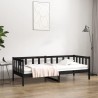 Lit de jour sans matelas noir 80x200 cm bois de pin massif 