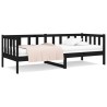 Lit de jour sans matelas noir 80x200 cm bois de pin massif 