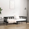 Lit de jour sans matelas noir 80x200 cm bois de pin massif 